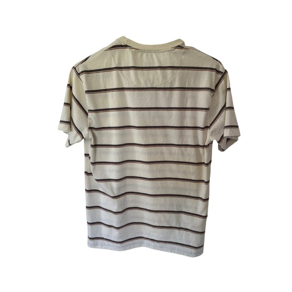 Vintage Denim & Flower Ricky Singh Cream Striped Tee Small